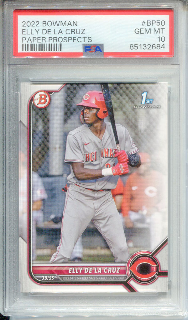 Elly De La Cruz 2022 Topps 1st Bowman Prospects Rookie Card #BP50 (PSA 10)