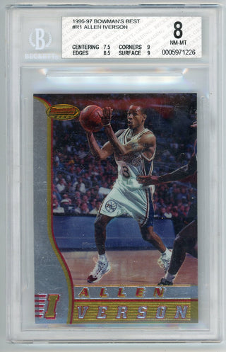 Allen Iverson 1996-97 Bowman's Best #R1 Beckett 8