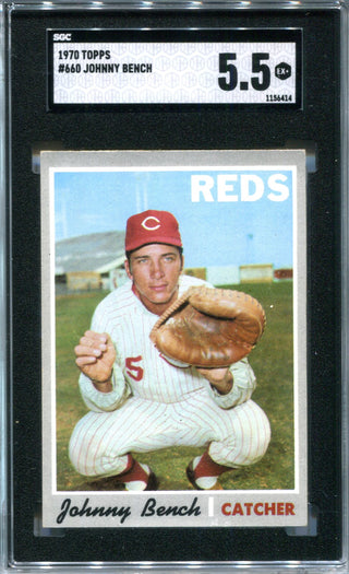 Johnny Bench 1970 Topps #660 SGC 5.5 Card