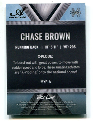 Chase Brown 2023 Wild Care Matte Autograph X-Plode 1/2 Card