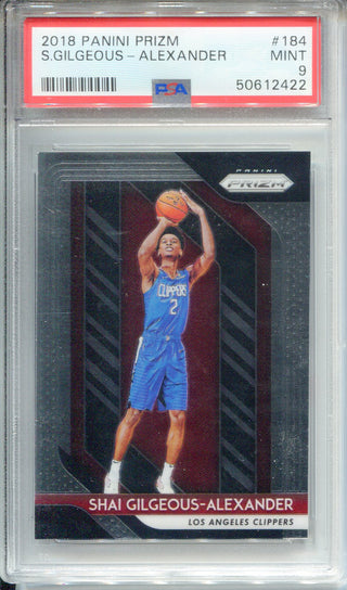 Shai Gilgeous-Alexander 2018 Panini Prizm Rookie Card #184 (PSA 9)