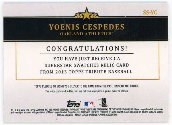 Yoenis Cespedes2013 Topps Tribute Superstar Swatches #SS-YC Card 24/25