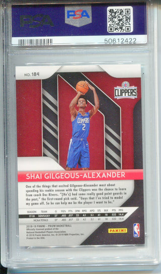 Shai Gilgeous-Alexander 2018 Panini Prizm Rookie Card #184 (PSA 9)