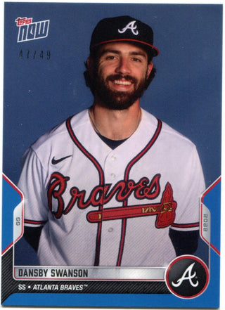 Dansby Swanson 2022 Topps Now Blue Parallel Card #OD-231 47/49