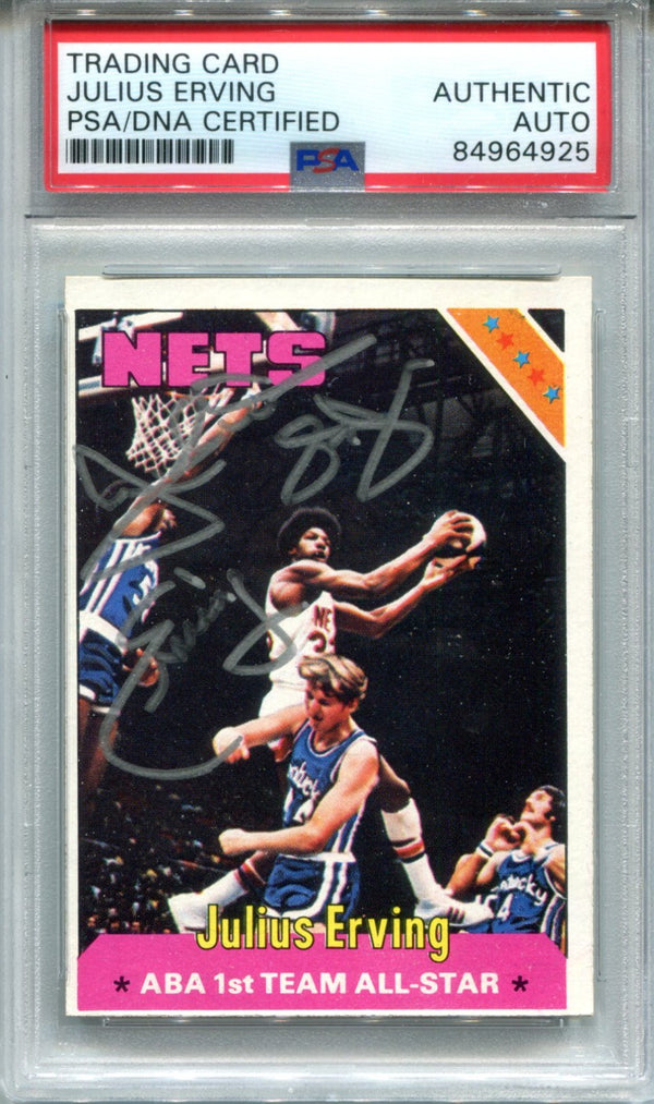 Julius Erving 1970 Topps #300 Autographed Card (PSA AUTH)