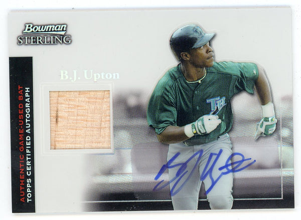 B.J. Upton Autographed 2004 Topps Bowman Sterling Bat Relic #BS-BU