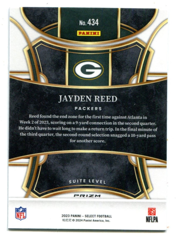 Jayden Reed 2023 Panini Select No Huddle Prizm #434 Card