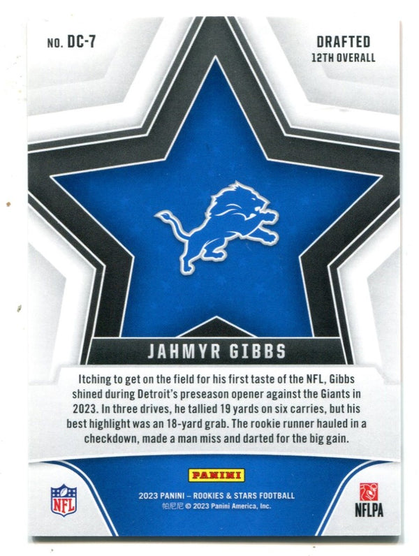 Jahmyr Gibbs 2023 Panini Rookies & Stars Draft Class #DC7 /125