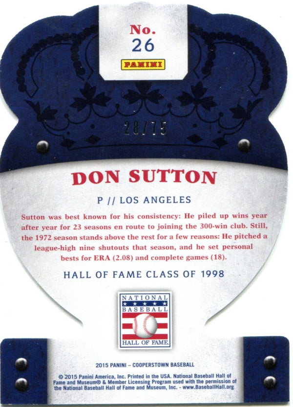 Don Sutton 2015 Panini Crown Royale Silver Parallel Card #26 28/75