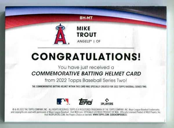 Mike Trout 2022 Topps Series Two Commemorative Bat Card #BHMT