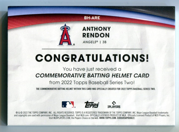 Anthony Rendon 2022 Topps Series Two Batting Helmet Card #BHARE