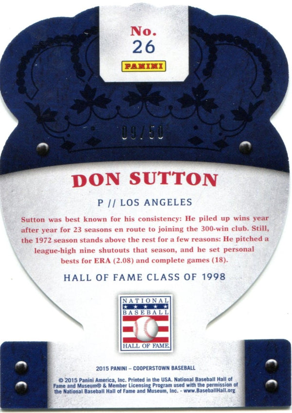 Don Sutton 2015 Panini Crown Royale Purple Parallel Card #26 9/50