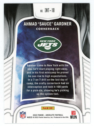 Ahmad Sauce Gardner 2022 Panini Absolute Introductions Rookie Card #INT-18