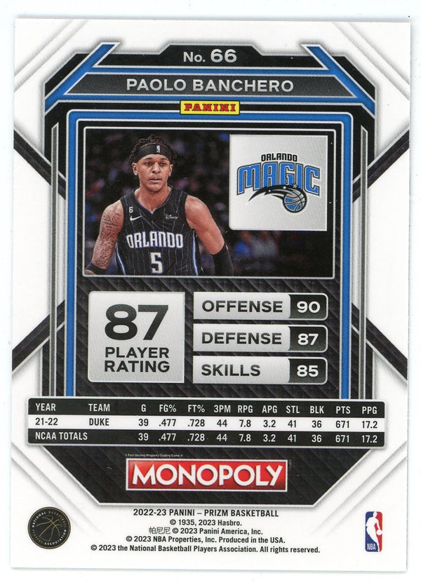 Paolo Banchero 2022 Panini Prizm Rookie Card #66