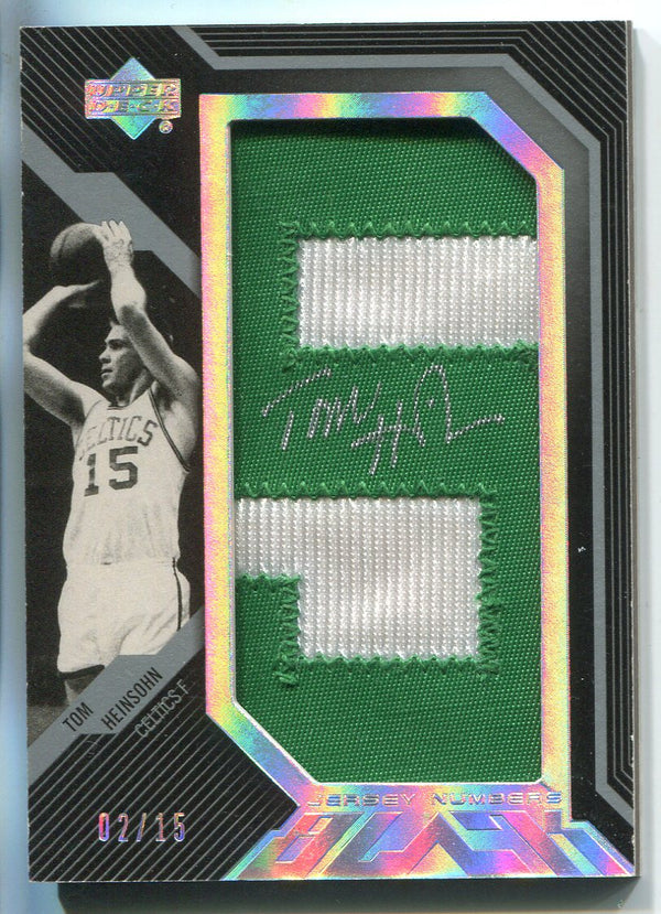 Tom Heinsohn Autographed 2007-08 Upper Deck Black Jersey Numbers Card /15