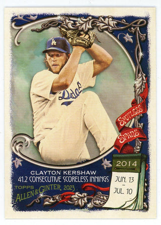 Clayton Kershaw 2023 Topps Allen & Ginter Spotless Span #SS-50