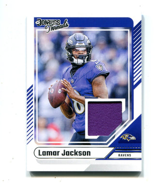 Lamar Jackson 2018 Panini Donruss Threads Jersey Card #DTHLJA