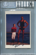 Wilt Chamberlain Autographed Postcard w/ Willie Shoemaker (Beckett)