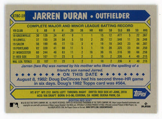 Jarren Duran 2022 Topps Chrome Bronze #87BC-19 Card