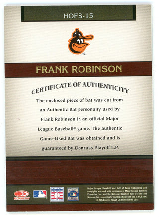 Frank Robinson 2005 Donruss Greats HOF Souvenirs Bat Relic #HOFS-15