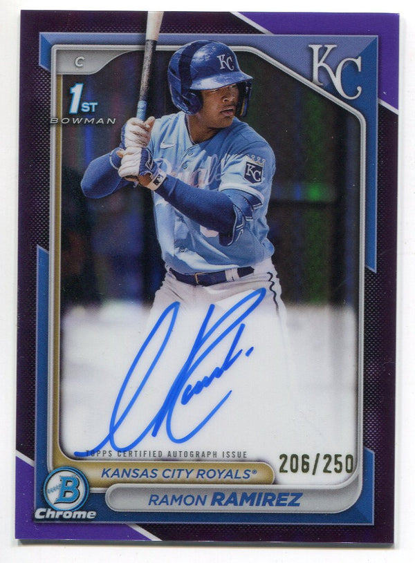 Ramon Ramirez 2024 1st Bowman Chrome Auto Purple Refractor /250 Card