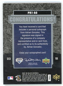 Adrian Gonzalez 2007 Upper Deck Black Prodigious Autograph #PR1-AG