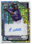 Robert Calaz 2024 Bowman Chrome Auto Mini-Diamond Refractor /100 Card