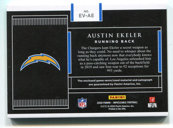 Austin Ekeler 2020 Panini Impeccable Elegance Patch Autograph Card /75