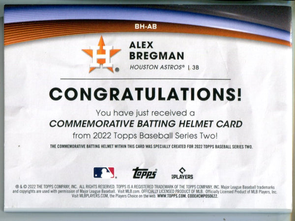 Alex Bregman 2022 Topps Series Two Commemorative Bat Card #BH-AB