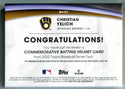 Christian Yelich 2022 Topps Series Two Commemorative Batting Helmet Card