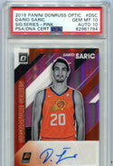 Dario Saric 2019 Panini Optic Signature Series  #DSC PSA 10 AUTO 10 Card /25