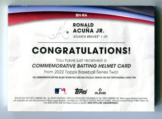 Ronald Acuna Jr 2022 Topps Series Two Commemorative Batting Helmet Card #BHRA