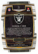 Derek Carr 2021 Panini Select Red/White/Blue Card #21