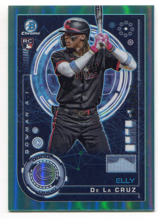 Elly De La Cruz 2023 Topps Bowman Chrome AI Teal Rookie Card /125