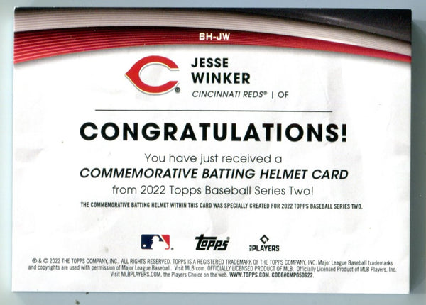 Jesse Winker 2022 Topps Series Two Commemorative Batting Helmet Card #BHJW