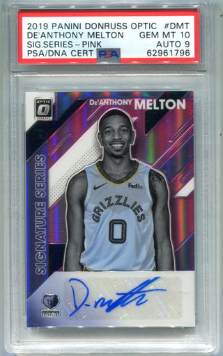 De'Anthony Melton 2019 Panini Donruss Optic #DMT PSA 10 Auto 9 Card