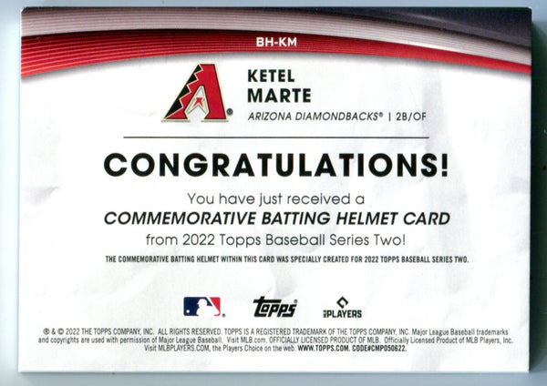 Ketel Marte 2022 Topps Series Two Commemorative Batting Helmet Card #BHKM