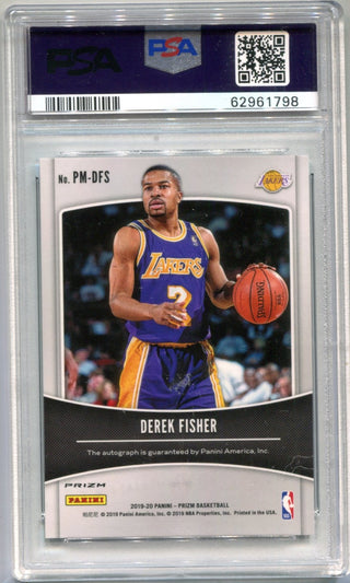 Derek Fisher 2019 Panini Prizm Penmanship Silver #PMDFS PSA 10 Auto 10