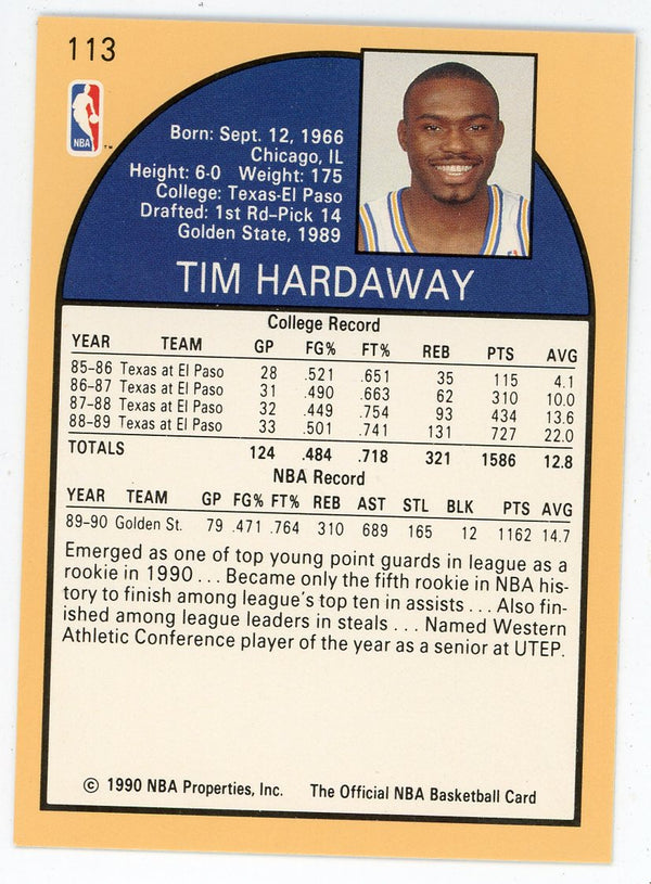 Tim Hardaway 1990 NBA Hoops Rookie #113