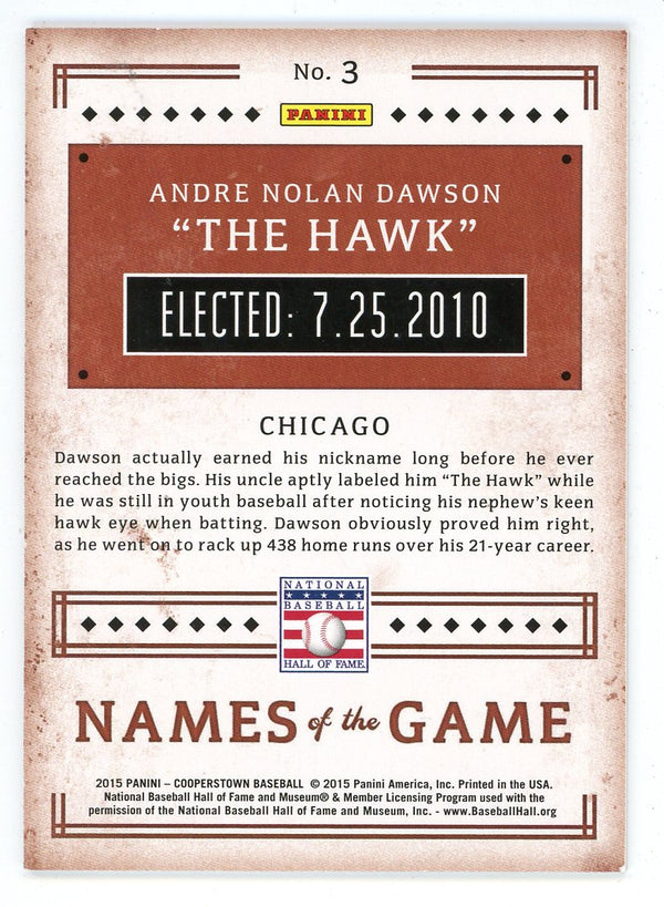 Andre Dawson 2015 Panini Cooperstown Names of the Games #3