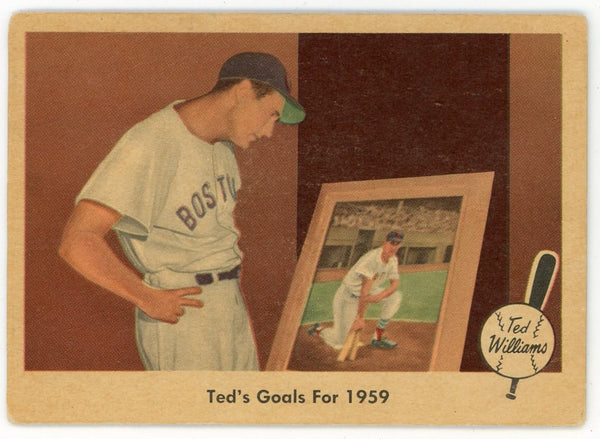 Ted Williams 1959 Fleer Baseball Card #80 Ted's Goals for 1959