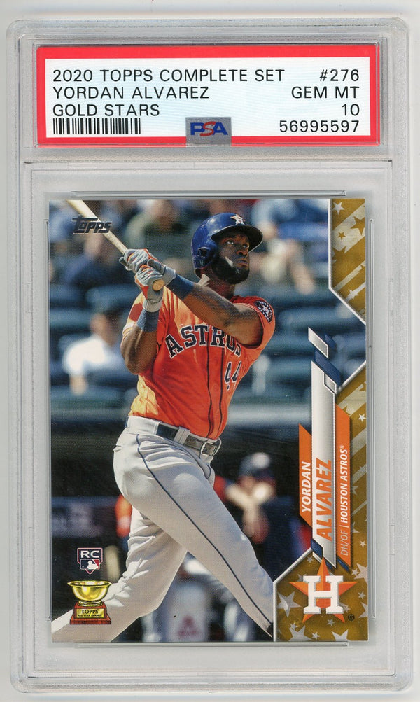 Yordan Alvarez 2020 Topps Complete Set Gold Stars #276 PSA MT 10