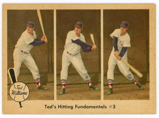 Ted Williams 1959 Fleer Baseball Card #73 Ted's Hitting Fundamentals #3