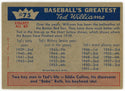 Ted Williams 1959 Fleer Baseball Card #75 Williams' Value To Red Sox