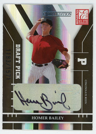 Homer Bailey Autographed 2004 Donruss Elite Draft Picks #287