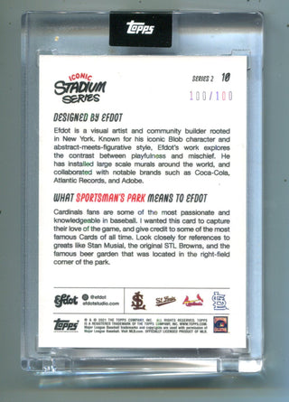 Topps Efdot 2021 Iconic Stadium Series 2 #10 Sportsman`s Park 100/100 Foil