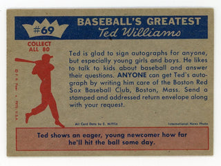 Ted Williams 1959 Fleer Baseball Card #69 A Future Ted Williams?