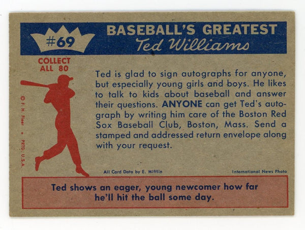 Ted Williams 1959 Fleer Baseball Card #69 A Future Ted Williams?