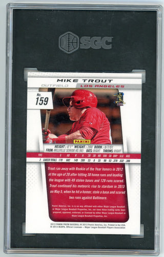 Mike Trout 2013 Panini Prizm #159 SGC MT 10