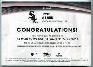 Jose Abreau 2022 Topps Commemorative Batting Helmet Card #BHJA